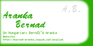 aranka bernad business card